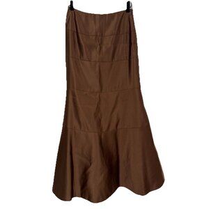 BCBG MAXAZRIA Tulle Satin Skirt Tutu Brown Size 2 Maxi Formal‎ Y2K Elegant